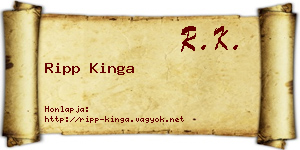 Ripp Kinga névjegykártya